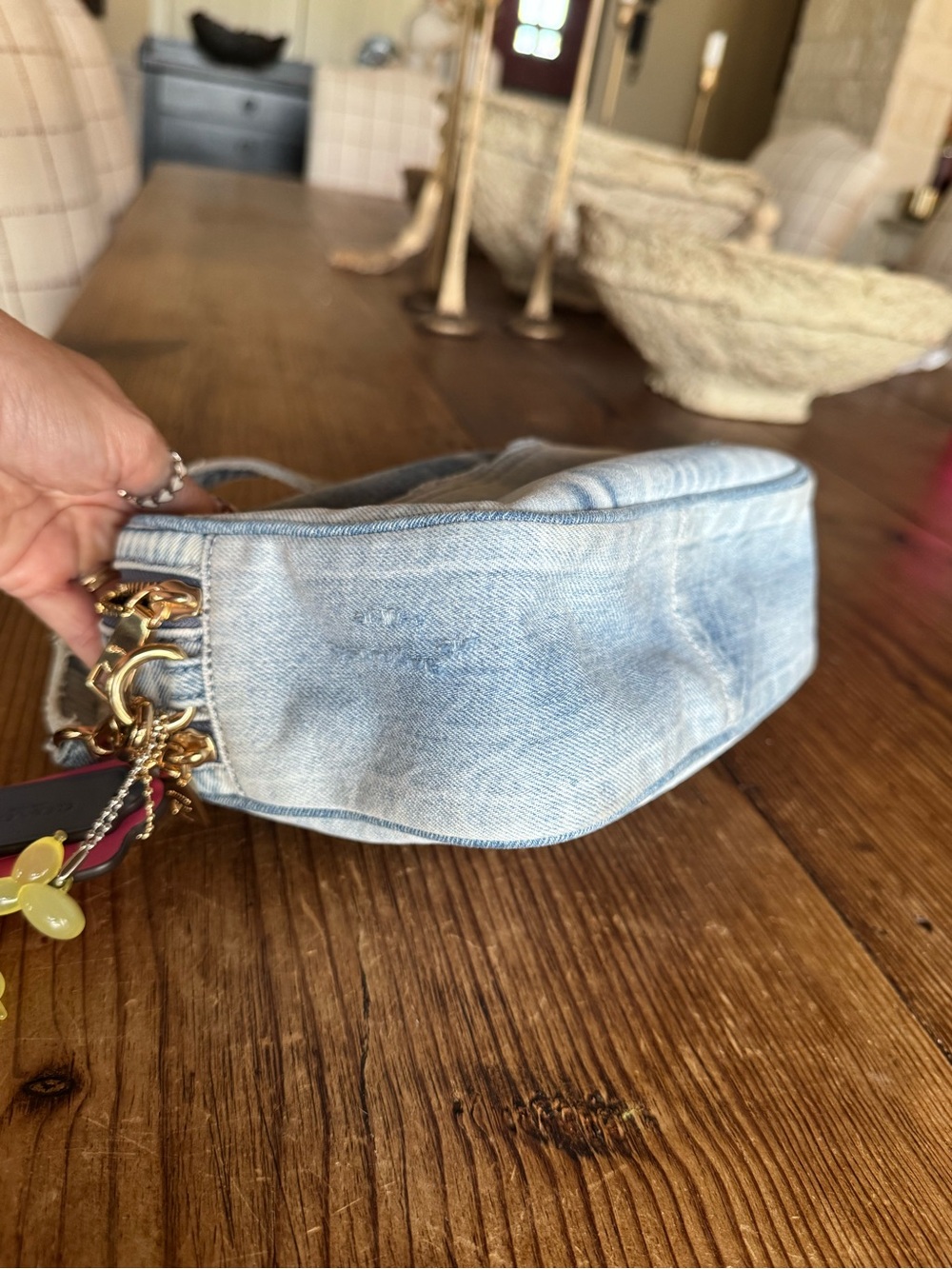 Coach Carey Crossbody Bag in Loved Denim Light Indigo CEK67 - Picture 12 of 14